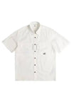 Cotton Rip-Stop Short Sleeve Shirt White - CP COMPANY - BALAAN 2