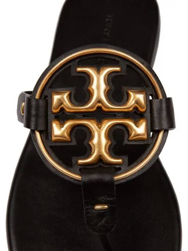 Women's Metal Miller Soft Flip Flops Black - TORY BURCH - BALAAN 6