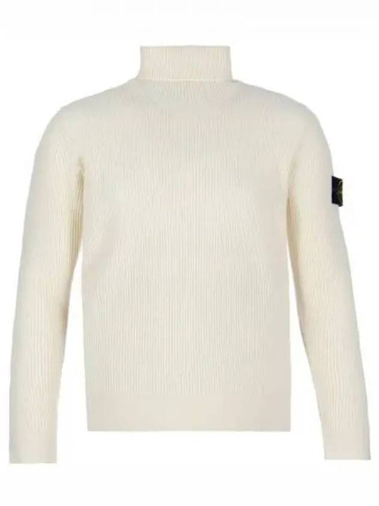 Wappen Patch Wool Turtleneck  White - STONE ISLAND - BALAAN 2