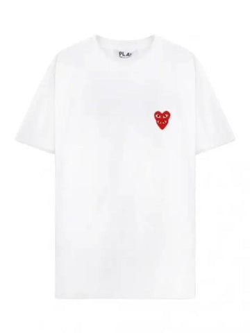 Double Heart Waffen Short Sleeve T Shirt Men - COMME DES GARCONS - BALAAN 1