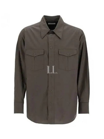 Western Poplin Long Sleeve Shirt Espresso - LEMAIRE - BALAAN 2