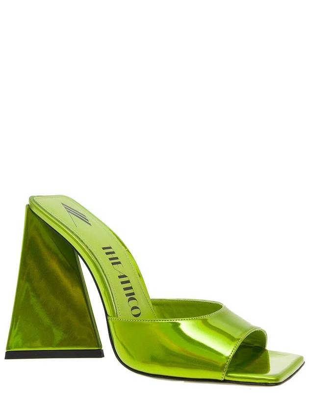 'Devon' Green Mules With Pyramid Heel In Faux Leather Woman - THE ATTICO - BALAAN 2