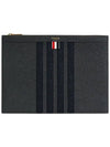 Diagonal Medium Document Case Clutch Bag Dark Grey - THOM BROWNE - BALAAN 2