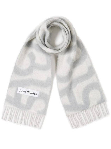 Logo Wool Alpaca Muffler Light Grey - ACNE STUDIOS - BALAAN 1