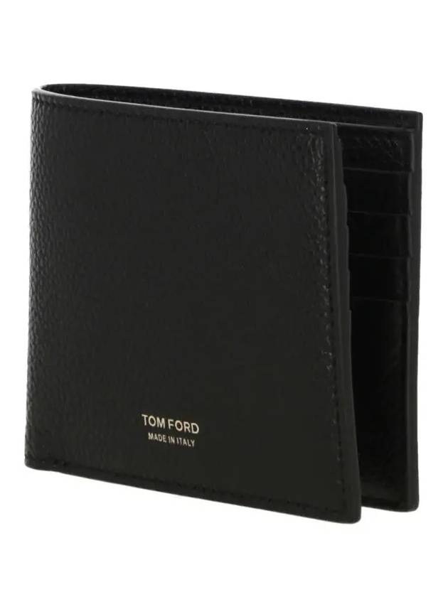 Men's T-Line Small Grain Leather Half Wallet Black - TOM FORD - BALAAN 3