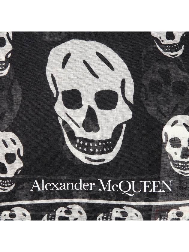 Skull Print Scarf Black - ALEXANDER MCQUEEN - BALAAN 7