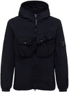 Flatt Nylon Garment Dyeing Hooded Jacket Navy - CP COMPANY - BALAAN 3