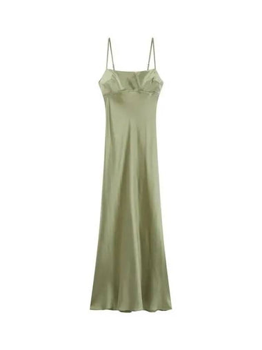 Glossy Silk Long Dress Green - REFORMATION - BALAAN 1