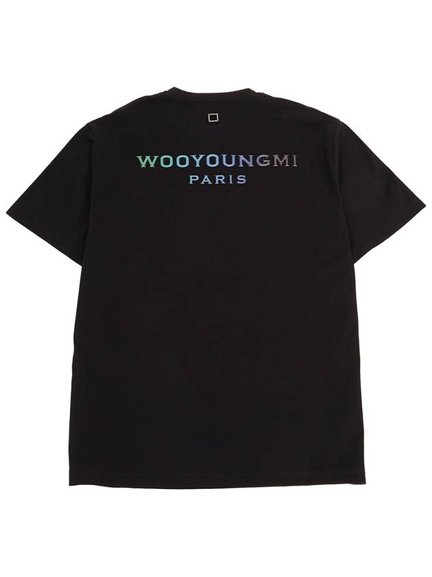 Gradient Embossed Back Logo Short Sleeve T-Shirt Black - WOOYOUNGMI - BALAAN 3