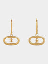 Maillon Triomphe Mobile Earrings Brass Gold - CELINE - BALAAN 3