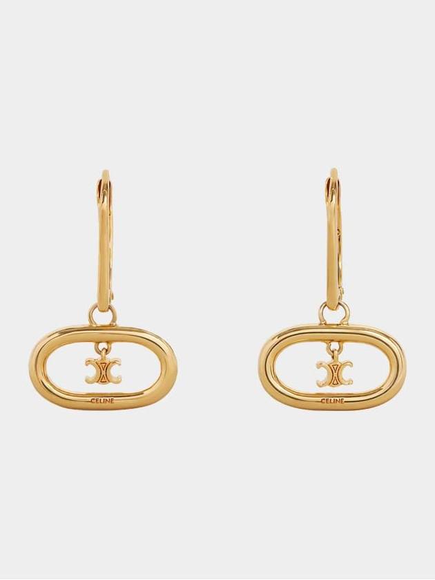 Maillon Triomphe Mobile Earrings Brass Gold - CELINE - BALAAN 3