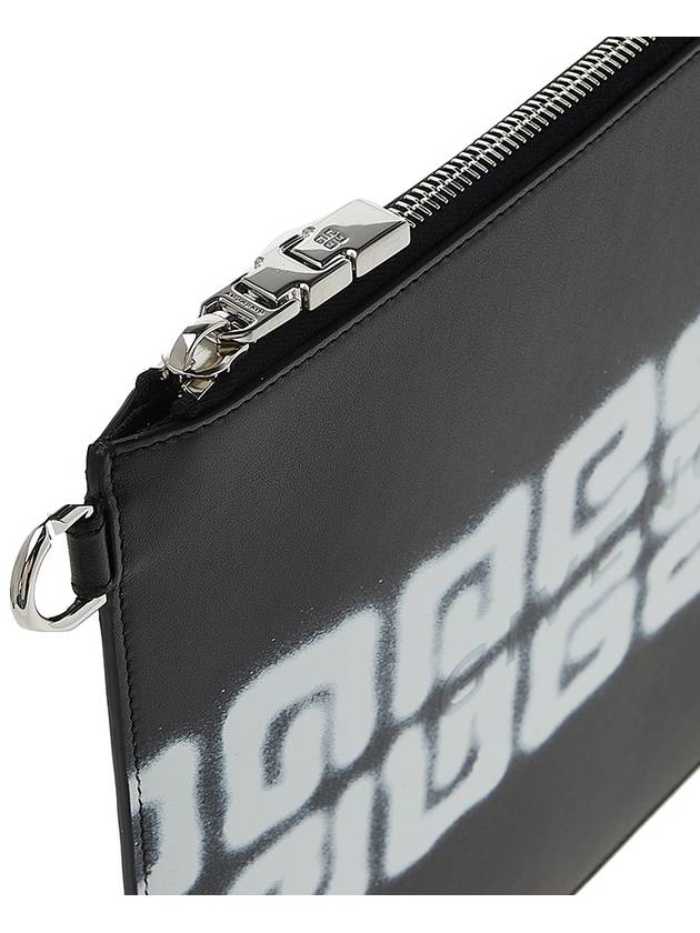 Cheeto Tag Effect 4G Leather Clutch Bag Black - GIVENCHY - BALAAN.