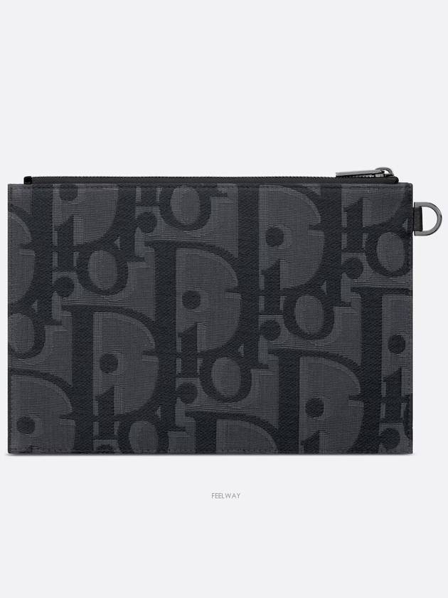 Maxi Oblique Jacquard A5 Pouch Bag Black - DIOR - BALAAN 5