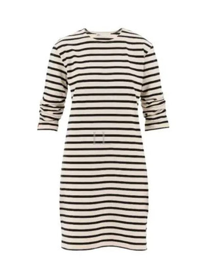 Scrunched Sleeve Jersey Short Dress Ivory Black - TORY BURCH - BALAAN 2