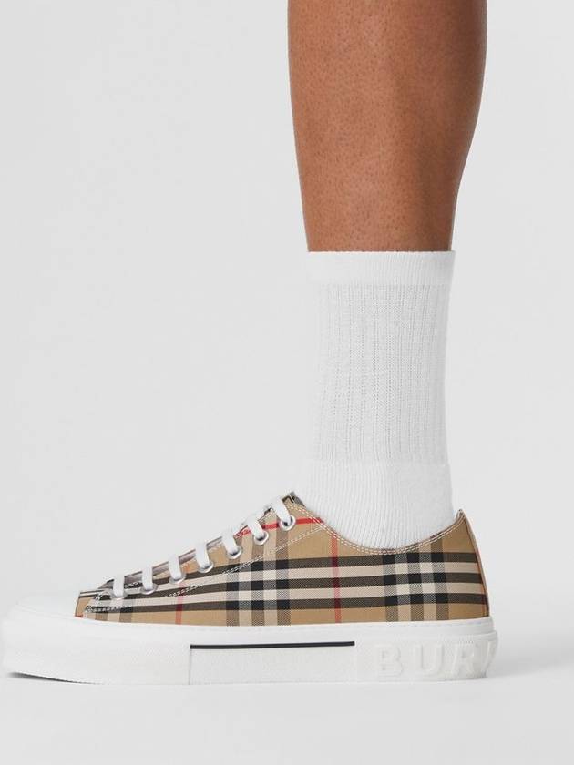 Vintage Check Cotton Sneakers Archive Beige - BURBERRY - BALAAN 5