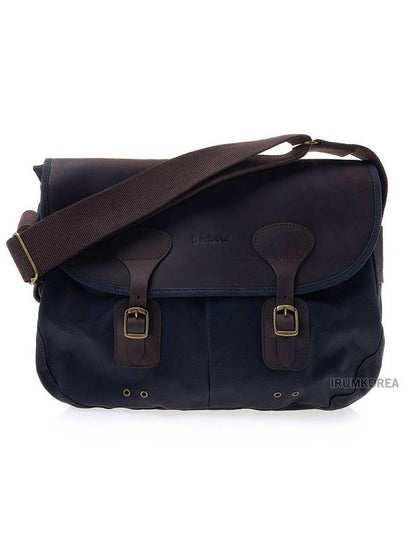 Taras Waxed Leather Cross Bag Navy - BARBOUR - BALAAN 2