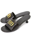 BB Leather Slipper Heels Black - BALENCIAGA - BALAAN 2