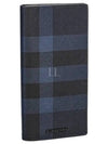 Coated Canvas Check Motif Long Wallet Navy - BURBERRY - BALAAN 2