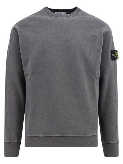 Logo Patch Crew Neck Sweatshirt Dark Grey - STONE ISLAND - BALAAN 2