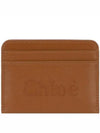 Sense Embroidered Logo Calfskin Card Wallet Brown - CHLOE - BALAAN 2