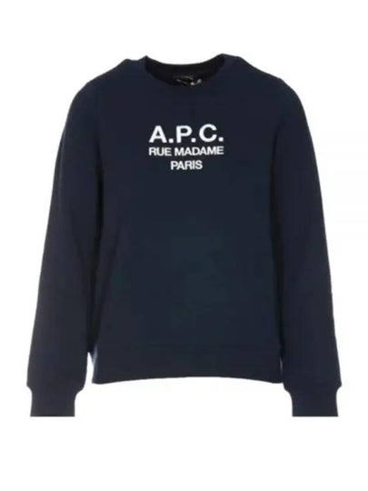 Women's Tina Logo Sweat Sweatshirt Navy - A.P.C. - BALAAN 2