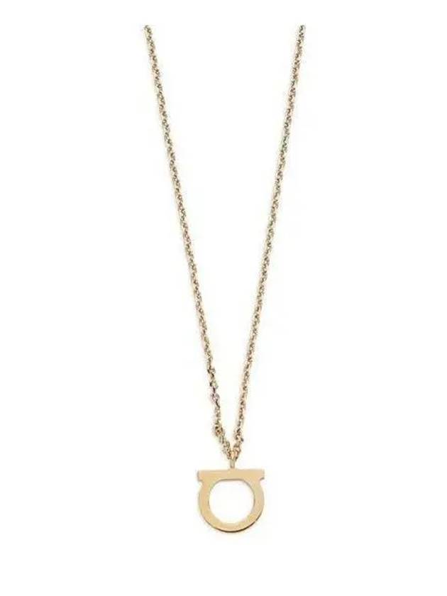 Gancini Large Necklace Brass & Gold - SALVATORE FERRAGAMO - BALAAN 2