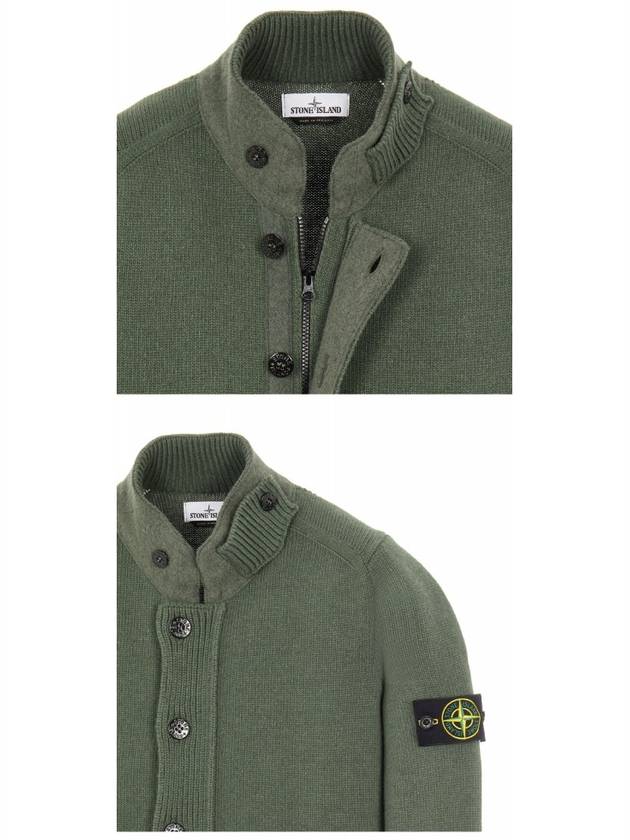 Wappen Button Cardigan Green - STONE ISLAND - BALAAN 6