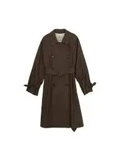 Titrench Water Repellent Double Breasted Button Trench Coat Brown - MAX MARA - BALAAN 2