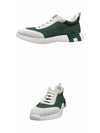 Bouncing Sneakers Mesh Suede Goatskin & Vert Cactus Blanc - HERMES - BALAAN 5