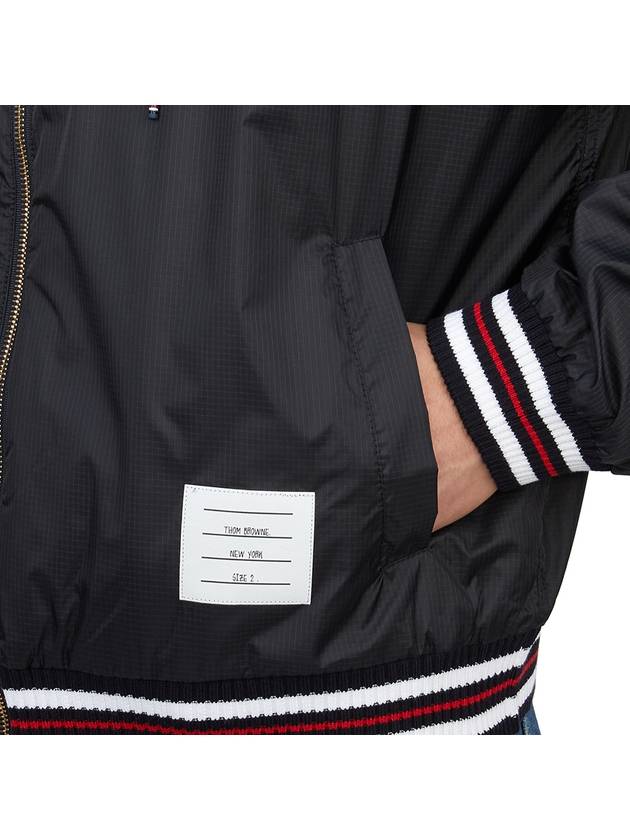 Logo Patch Ripstop Track Jacket Navy - THOM BROWNE - BALAAN 9