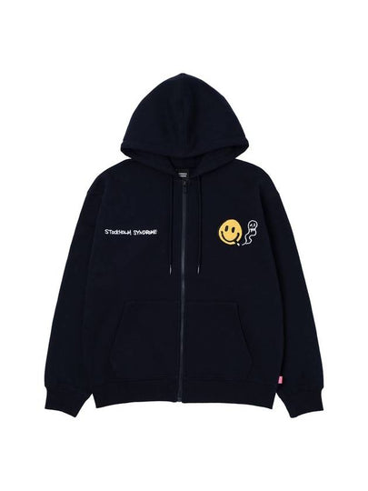 Men's Embroidery Logo Hoodie Navy - STOCKHOLM SYNDROME - BALAAN 2