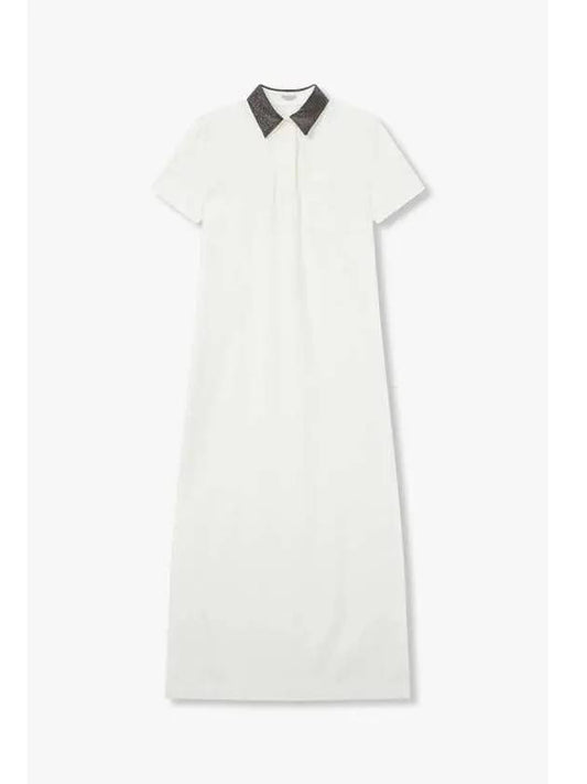 Women s Monili Collar Stretch Dress White - BRUNELLO CUCINELLI - BALAAN 1