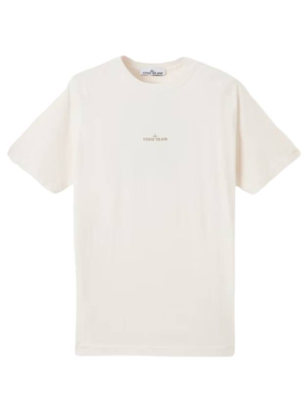 Logo Crew Neck Short Sleeve T-Shirt Ivory - STONE ISLAND - BALAAN 1