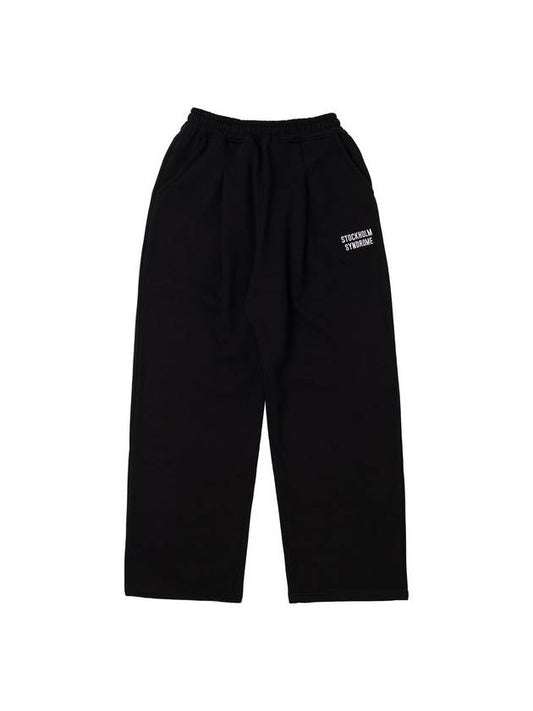 Men's Embroidered Wide Pants Black - STOCKHOLM SYNDROME - BALAAN 2