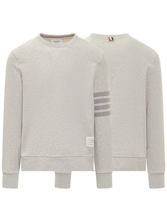 Classic Loopback Terry Tonal 4-Bar Relaxed Fit Crewneck Sweatshirt Pale Grey - THOM BROWNE - BALAAN 2