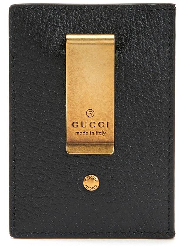 GG Marmont Leather Card Wallet Black - GUCCI - BALAAN 5