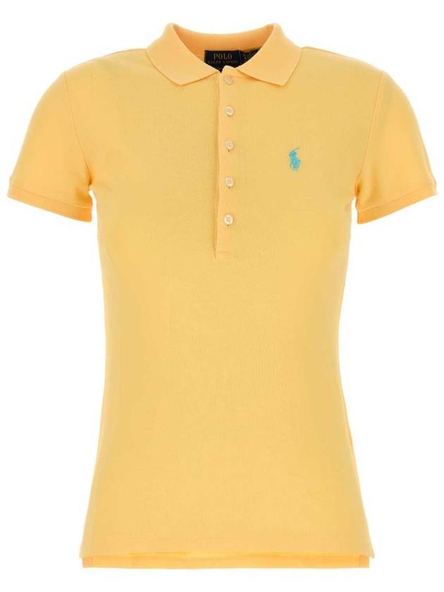 Women's Julie Logo Embroidered Short Sleeve PK Shirt Yellow - POLO RALPH LAUREN - BALAAN 2