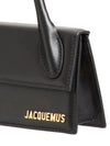 Jacquemus Metal Logo Le Chiquito Long Leather Top Handle Cross Bag Black - JACQUEMUS - BALAAN 3