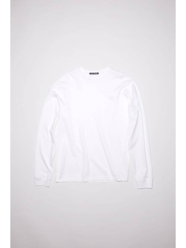 Men's Face Patch Long Sleeve T-Shirt White - ACNE STUDIOS - BALAAN 4