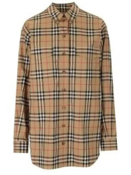 Vintage Check Overfit Shirt Beige - BURBERRY - BALAAN 2