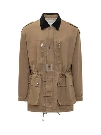 Eloan Cotton Single Coat Khaki - ISABEL MARANT - BALAAN 2