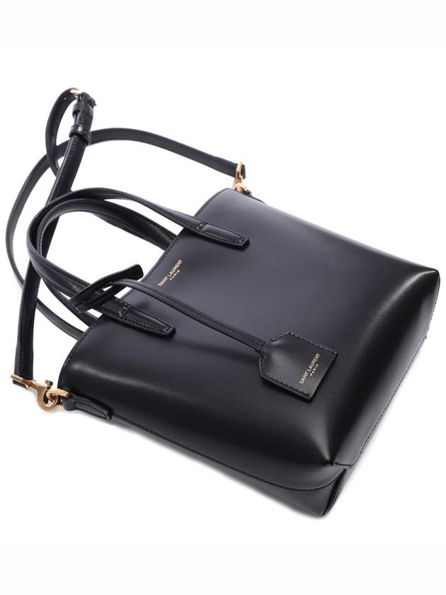 Toy Small Leather Shopping Box Tote Bag Black - SAINT LAURENT - BALAAN 6