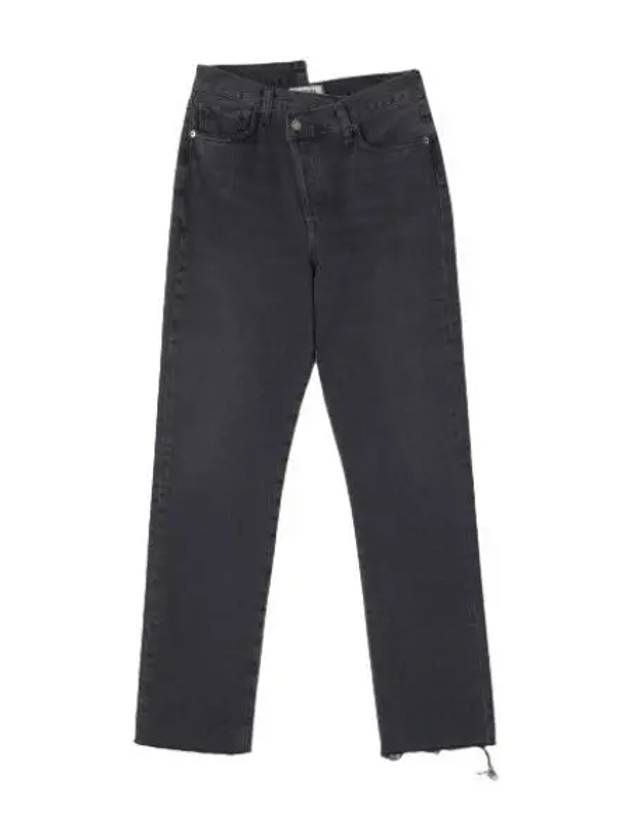 A Goldie Criss Cross Straight Denim Pants Black Jeans - AGOLDE - BALAAN 1