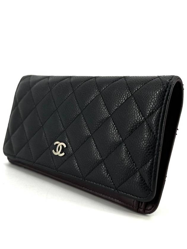 Caviar silver flap long wallet - CHANEL - BALAAN 3