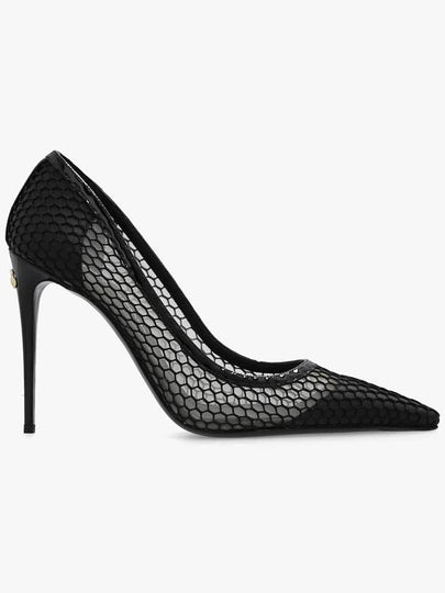 Women's Mesh Patent Leather Pumps Heel Black - DOLCE&GABBANA - BALAAN 2