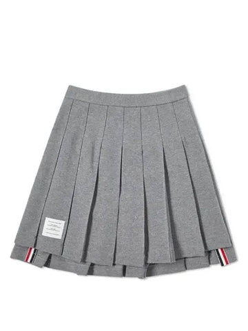 Women's Pleated Cotton A-Line Skirt Gray - THOM BROWNE - BALAAN.