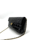 Patent chocolate bar shoulder bag gold - CHANEL - BALAAN 5