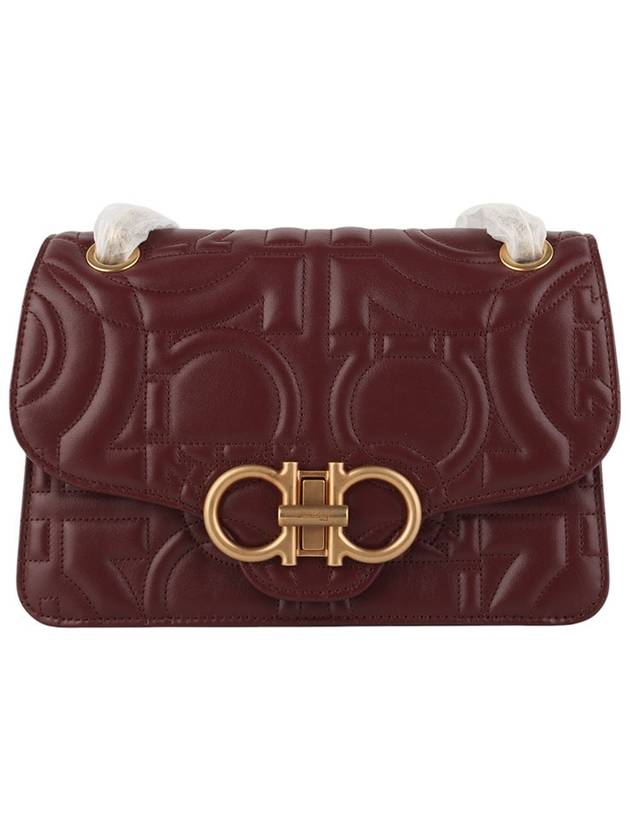 Ferragamo 21H168 Double Gancini Quilted Gold Cross Bag 34197Y - SALVATORE FERRAGAMO - BALAAN 1