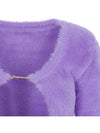 La Maille Neve Manches Longues Fluffy Charm Logo Cardigan Purple - JACQUEMUS - BALAAN 5