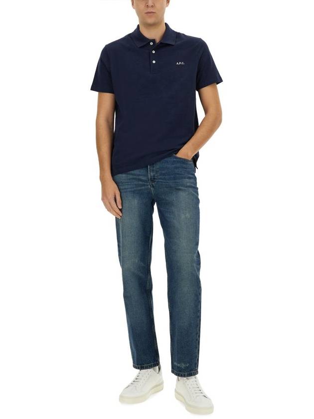 Carter Cotton Polo Shirt Navy - A.P.C. - BALAAN 3